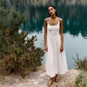 NWT ZARA Midi Panelled Dress Black/White